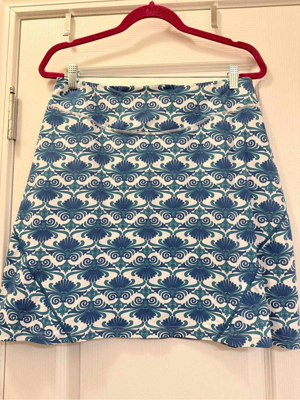 Title Nine Blue and Teal Patterned Skirt - Picture 4 of 6